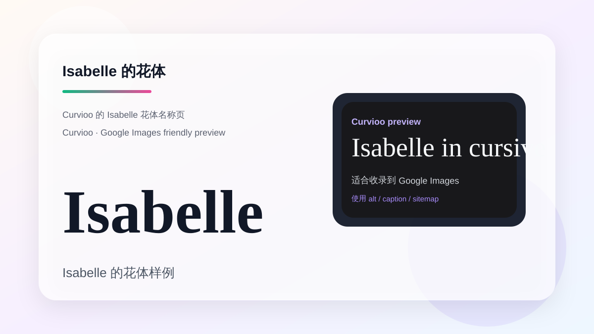 Curvioo 的 Isabelle 花体预览