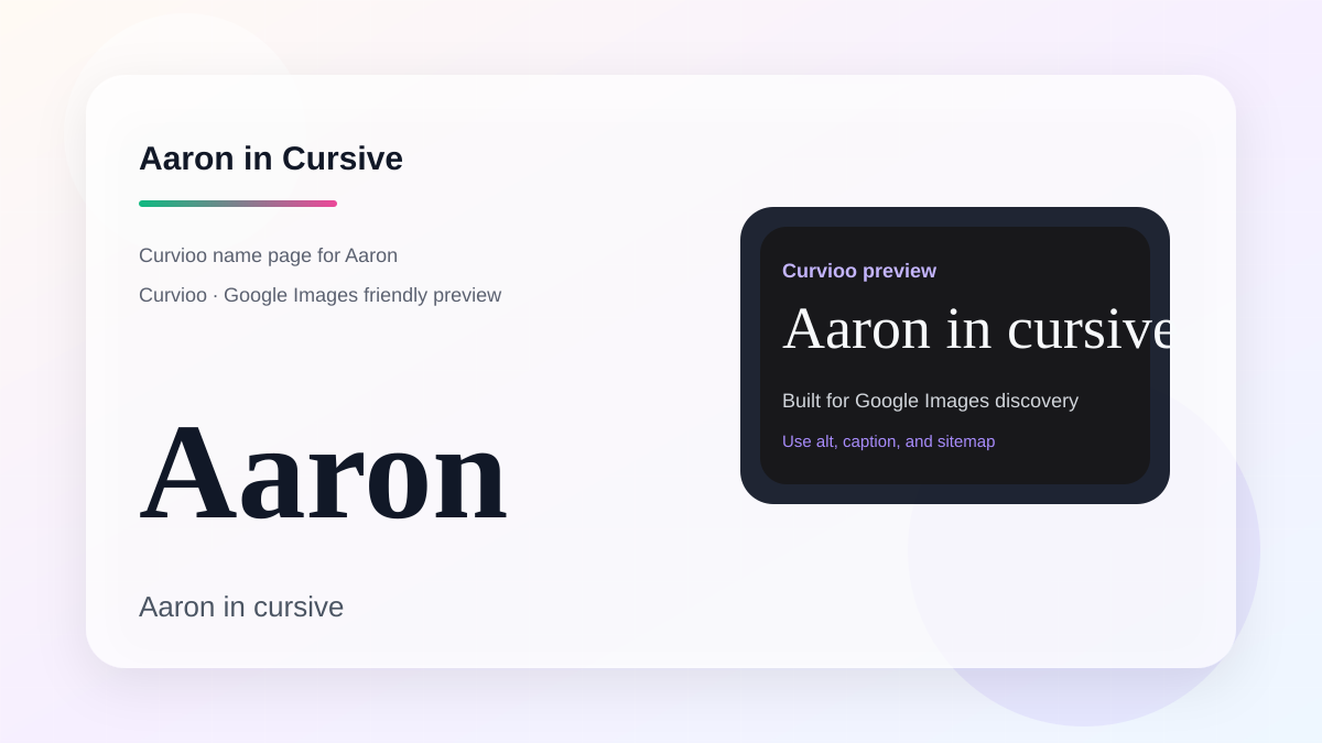 Curvioo cursive preview for the name Aaron