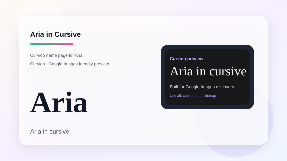 Curvioo cursive preview for the name Aria