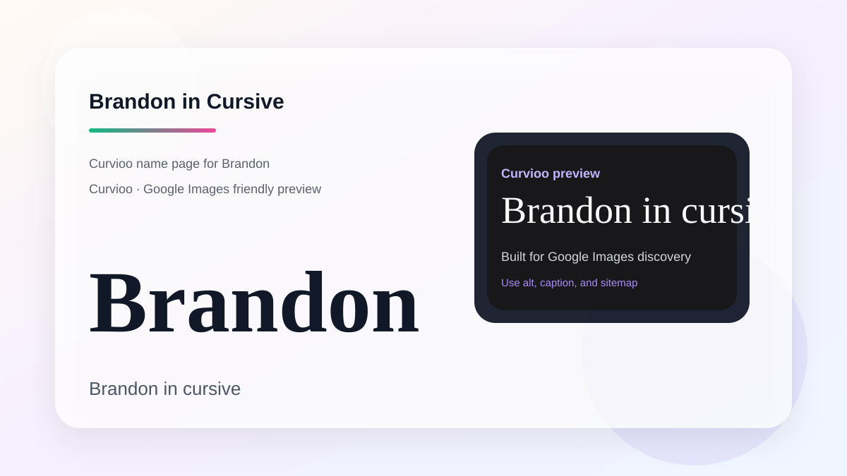 Curvioo cursive preview for the name Brandon