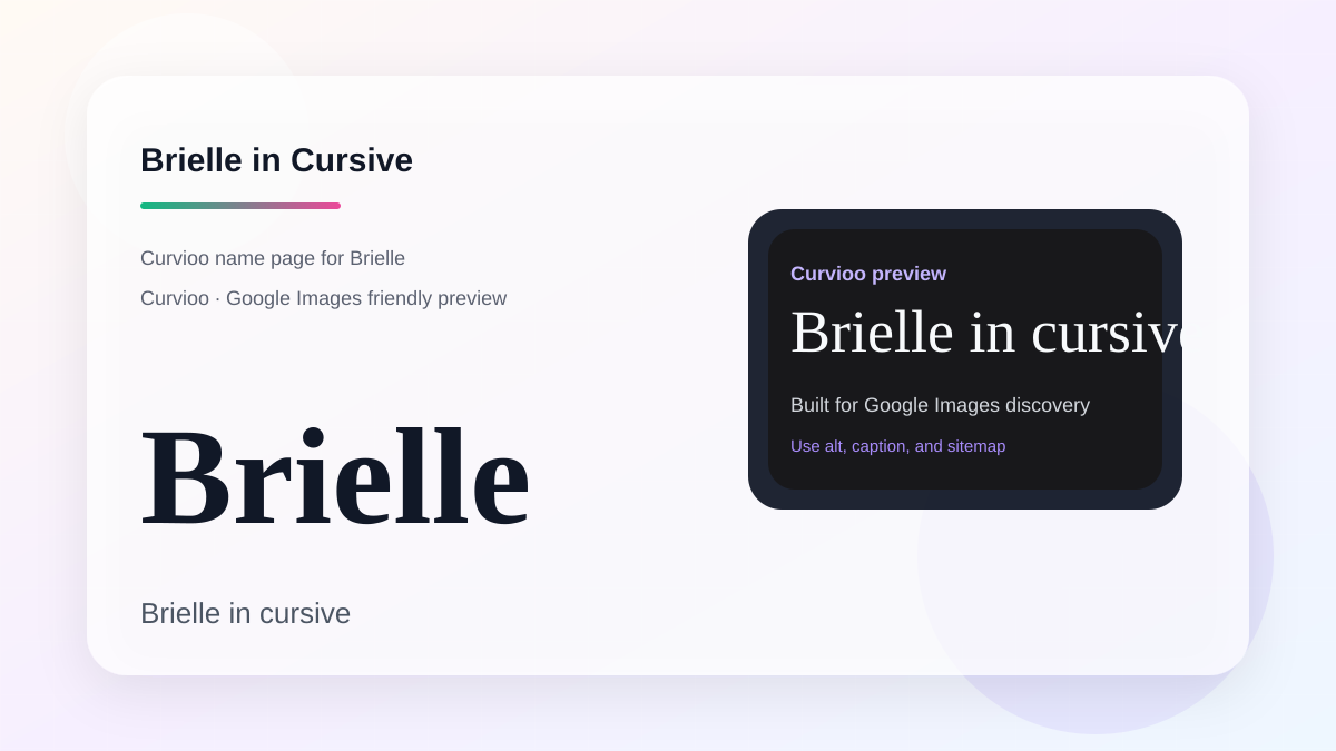 Curvioo cursive preview for the name Brielle