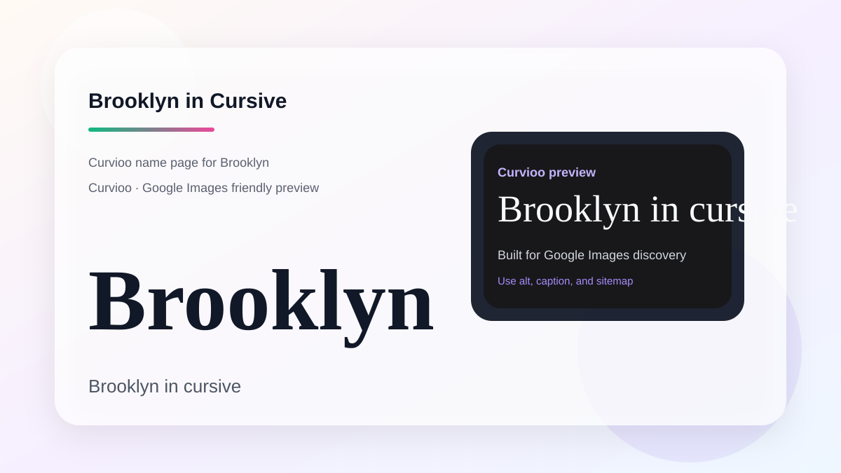 Curvioo cursive preview for the name Brooklyn