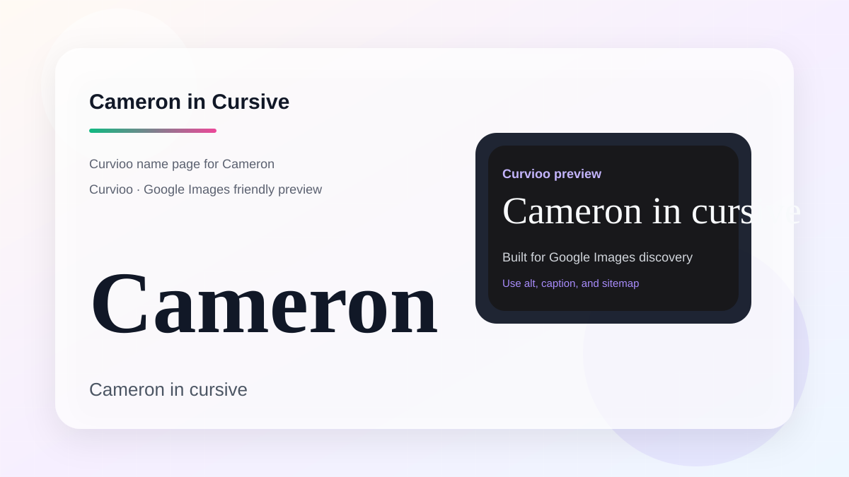 Curvioo cursive preview for the name Cameron