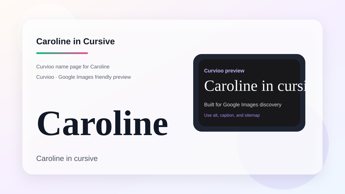 Curvioo cursive preview for the name Caroline