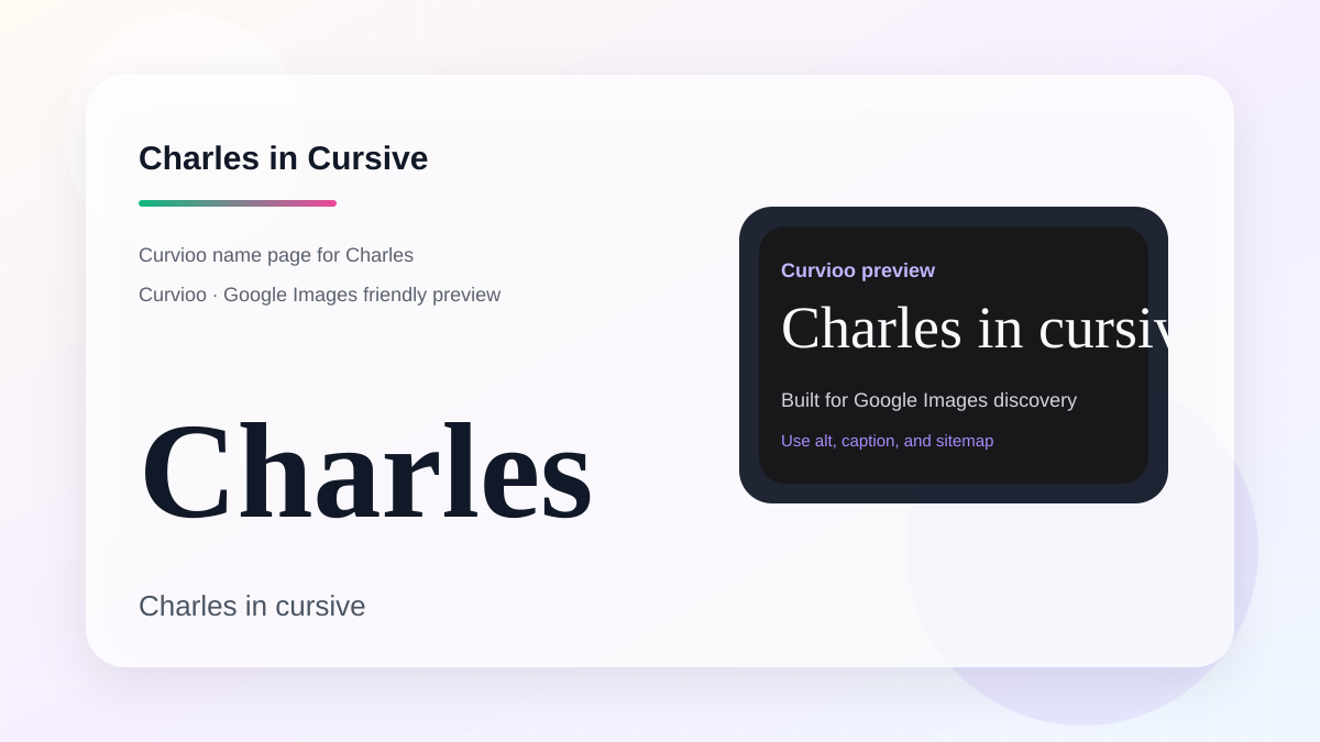 Curvioo cursive preview for the name Charles