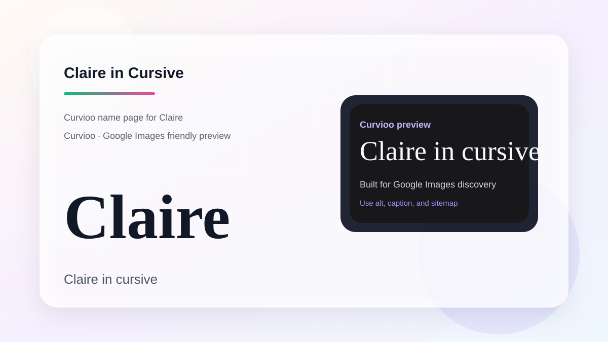 Curvioo cursive preview for the name Claire