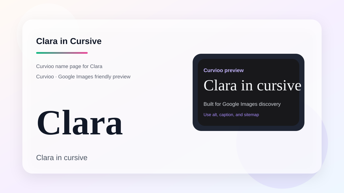 Curvioo cursive preview for the name Clara
