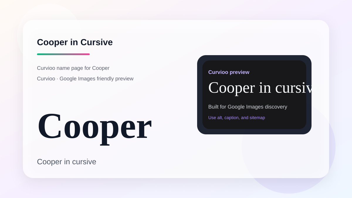Curvioo cursive preview for the name Cooper