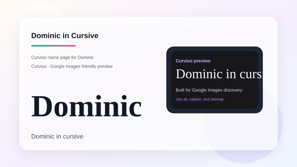 Curvioo cursive preview for the name Dominic
