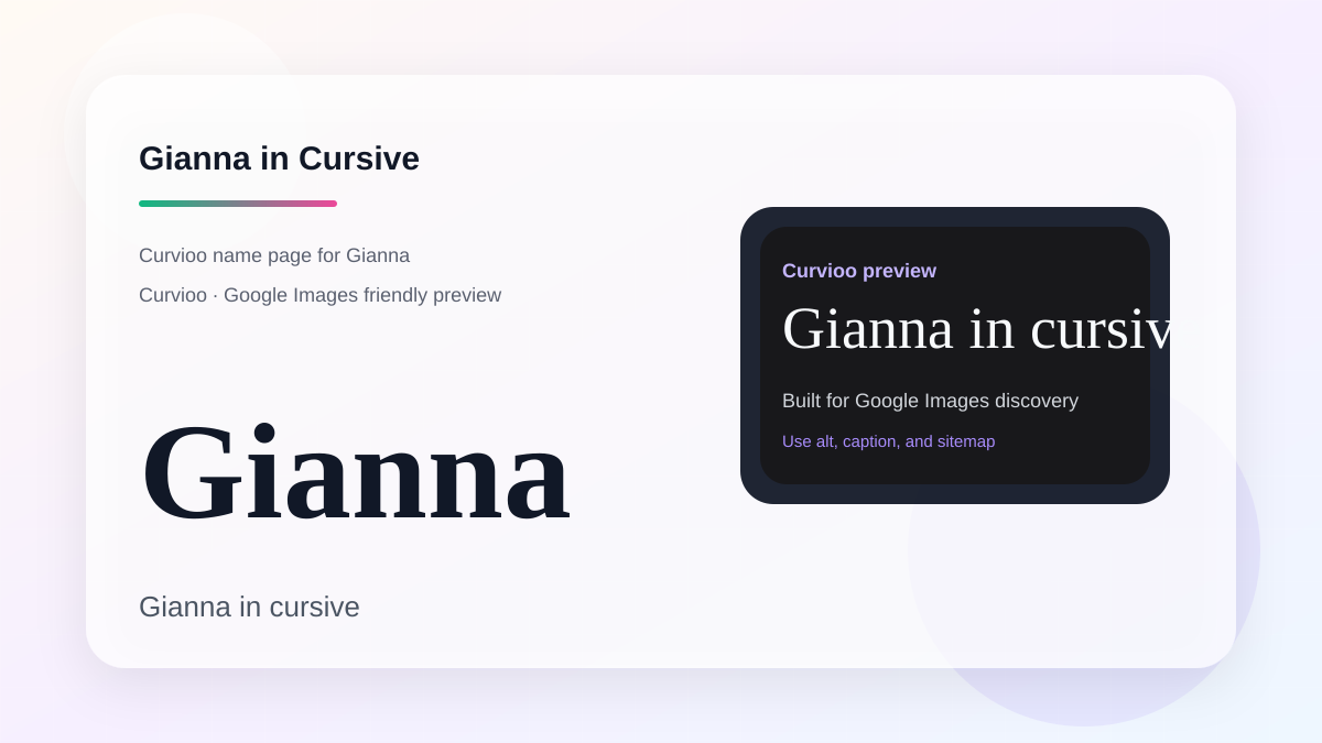 Curvioo cursive preview for the name Gianna