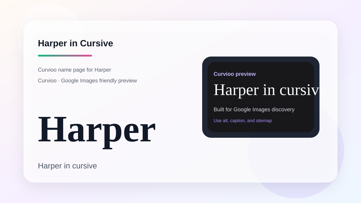 Curvioo cursive preview for the name Harper