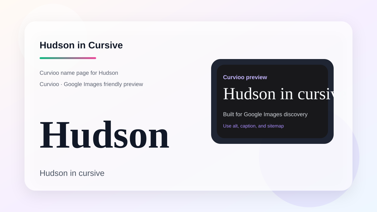 Curvioo cursive preview for the name Hudson