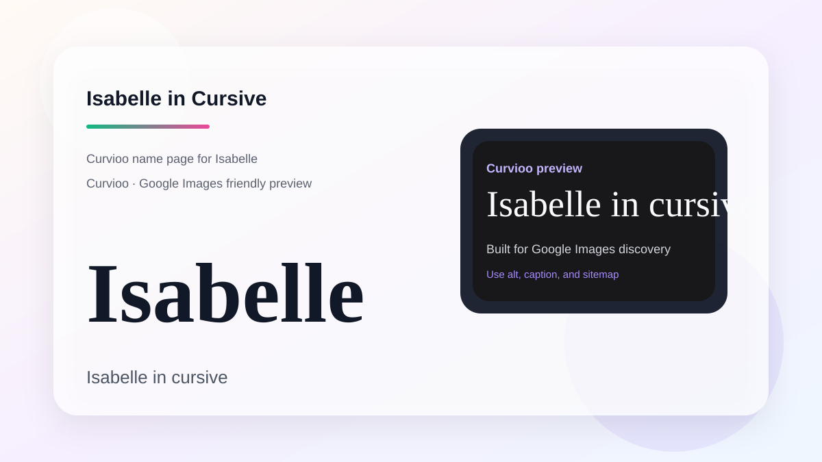 Curvioo cursive preview for the name Isabelle