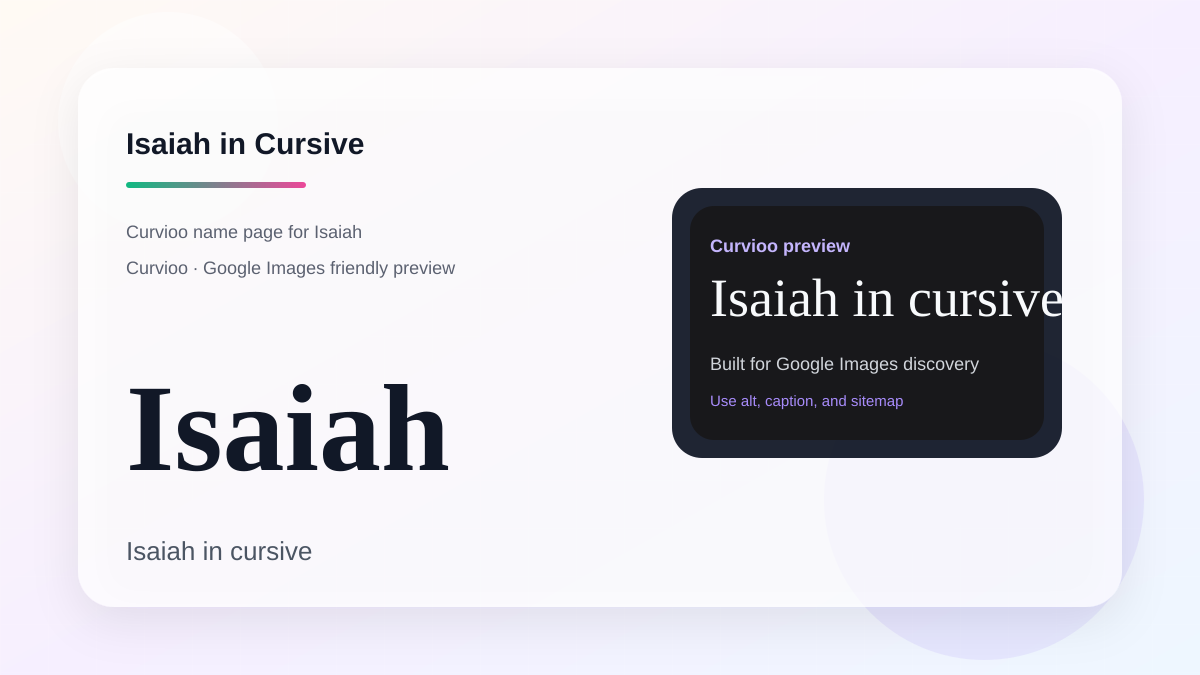 Curvioo cursive preview for the name Isaiah