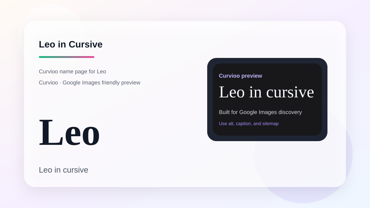 Curvioo cursive preview for the name Leo