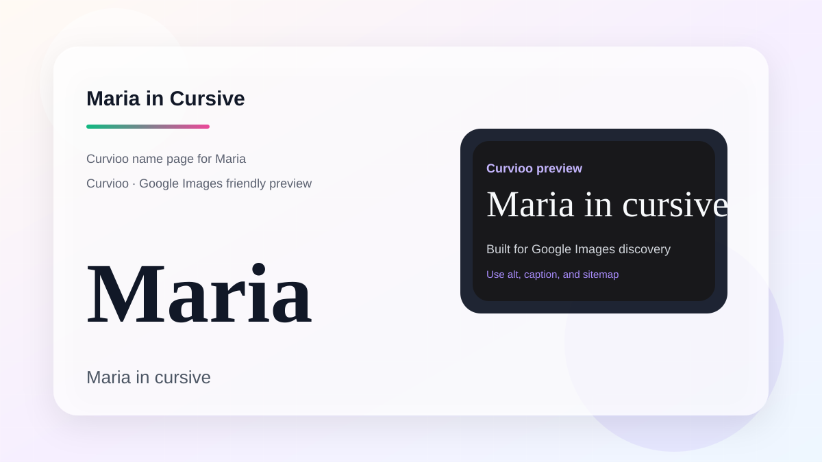 Curvioo cursive preview for the name Maria