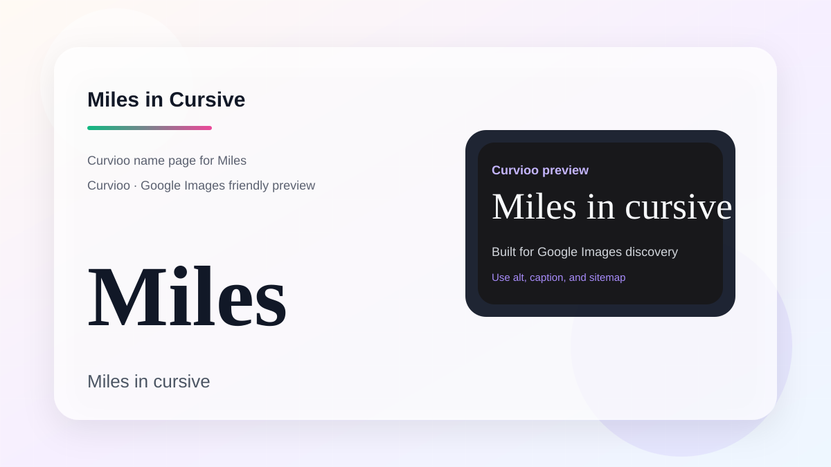 Curvioo cursive preview for the name Miles