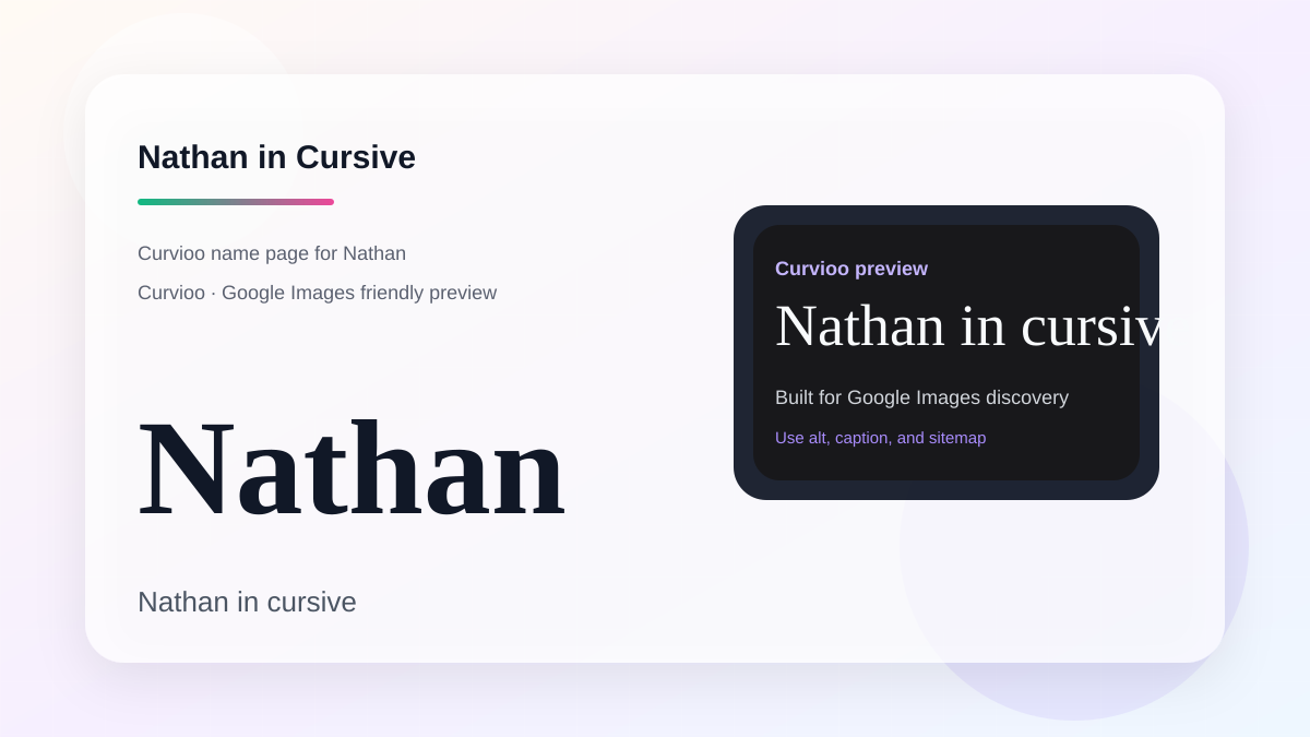 Curvioo cursive preview for the name Nathan