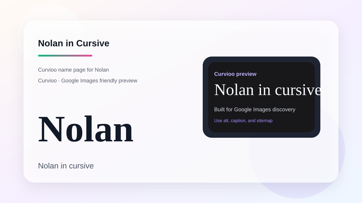 Curvioo cursive preview for the name Nolan