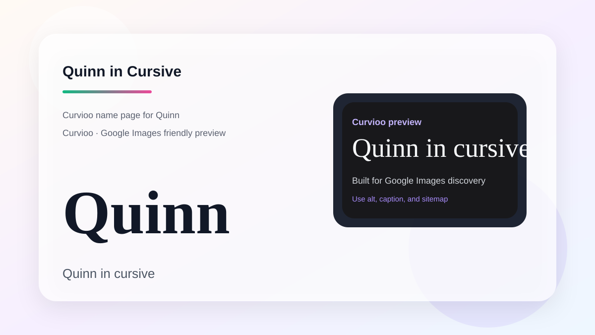 Curvioo cursive preview for the name Quinn