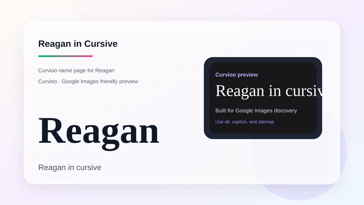 Curvioo cursive preview for the name Reagan