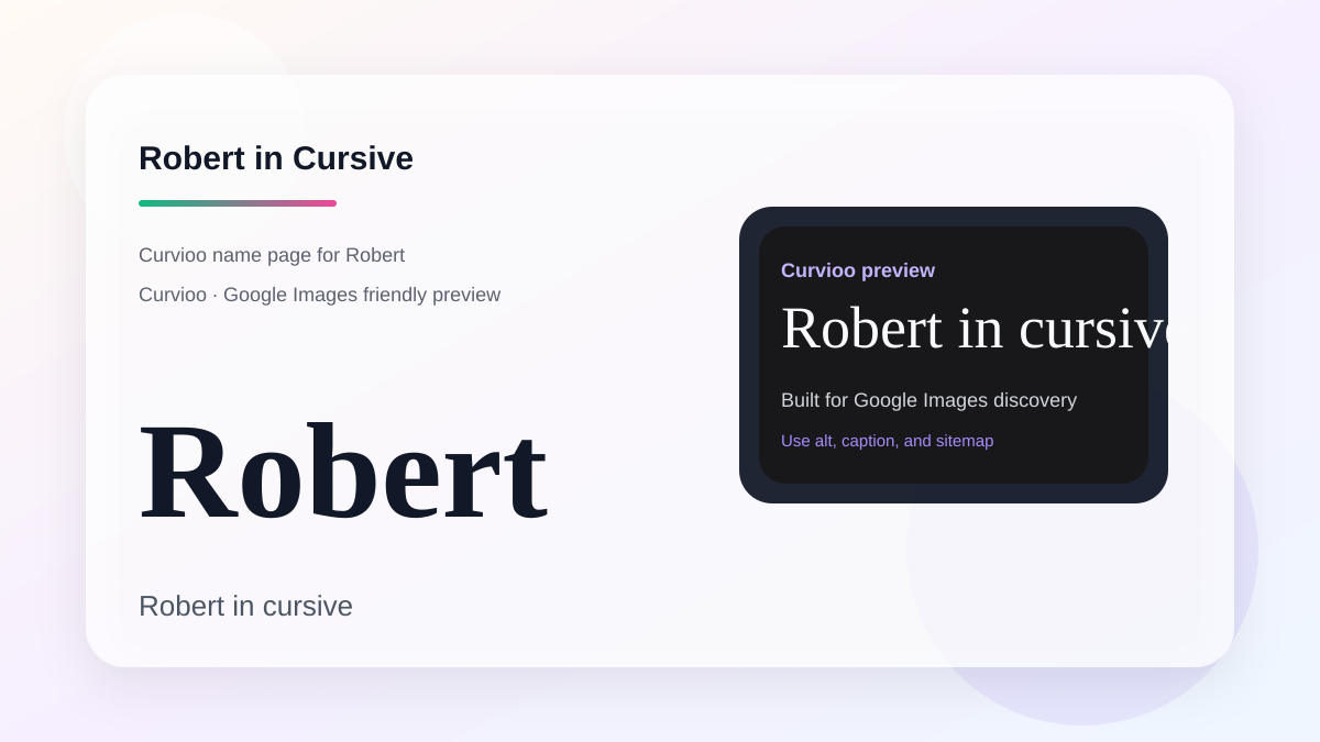 Curvioo cursive preview for the name Robert