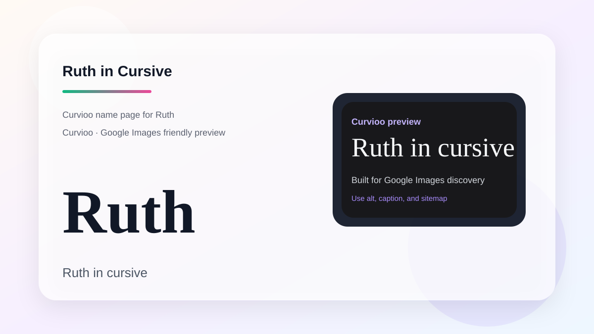 Curvioo cursive preview for the name Ruth