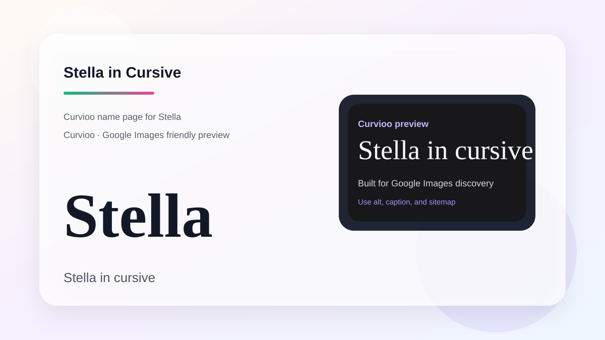 Curvioo cursive preview for the name Stella