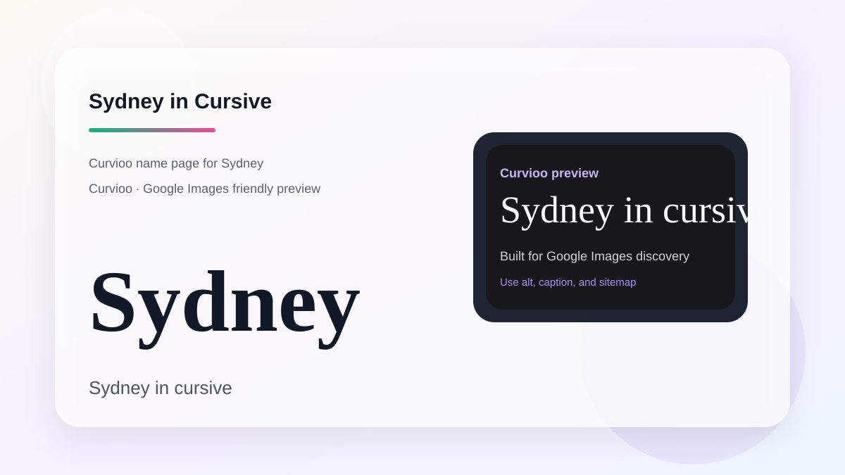 Curvioo cursive preview for the name Sydney